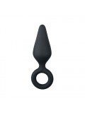 Black Buttplugs With Pull Ring - Small 8718627527146