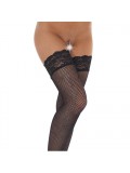 Black Fishnet Floral Hold Up Stockings 8718924221945