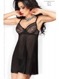 BABYDOLL AND THONG CR-3852 BLACK 5902015021764