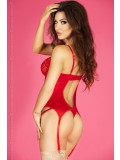 CORSET AND THONG CR-3641 RED photo