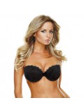 DIVABRA LACE BACKLESS AND STRAPLESS BLACK BRA SIZE C 644137625738