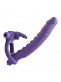 Double Delight Dual Penetration Vibrating Rabbit Cock Ring 848518012043