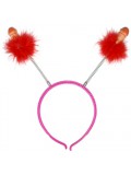 HAIRBAND DECORATED WITH RED FEATHERS AND PENIS