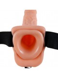 FETISH FANTASY SERIES 7" HOLLOW STRAP-ON WITH BALLS 17.8CM FLESH 603912362749 package