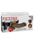 FETISH FANTASY SERIES 7" VIBRATING HOLLOW STRAP-ON WITH BALLS 603912741537
