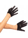 MINI CROPPED BLACK SATIN GLOVES 0714718426174