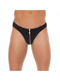 Mens Black G-String With Zipper On Pouch 8718924223468