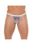 Mens White G-String With White Mesh Pouch 8718924223277