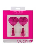 HEART NIPPLE TASSELS OUCH! NIPPLE COVERS PINK toy