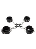 OUCH LEATHER HAND AND LEG CUFFS BLACK 8714273309440 toy