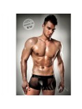 PASSION KOMPLET BLACK CLEAR LEATHER MEN LINGERIE L/XL 5908305907367