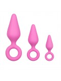 Pink Buttplugs With Pull Ring - Set 8718627527139