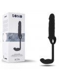 SONO N34 PENIS SLEEVE WITH EXTENSION AND ANAL PLUG BLACK toy