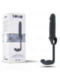 SONO N34 PENIS SLEEVE WITH EXTENSION AND ANAL PLUG GREY toy