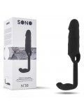 SONO N38 THICK PENIS SLEEVE WITH EXTENSION AND ANAL PLUG BLACK toy