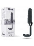 SONO N38 THICK PENIS SLEEVE WITH EXTENSION AND ANAL PLUG GREY toy