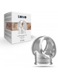 SONO N48 COCK WITH TESTICLE STRAP CLEAR toy