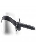 REAL RAPTURE AIR FEELING 8' HOLLOW STRAP-ON WITH SCROTUM BLACK