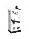REAL RAPTURE AIR FEELING 8' HOLLOW STRAP-ON WITH SCROTUM BLACK toy