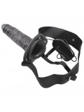 REAL RAPTURE AIR FEELING 8' HOLLOW VIBRATING STRAP-ON BLACK price