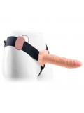 REAL RAPTURE AIR FEELING 8' HOLLOW VIBRATING STRAP-ON WHITE