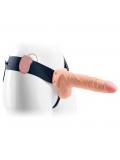 REAL RAPTURE AIR FEELING 8' HOLLOW VIBRATING STRAP-ON WITH SCROTUM WHITE