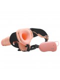REAL RAPTURE AIR FEELING 8' HOLLOW VIBRATING STRAP-ON WITH SCROTUM WHITE price