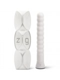 ZIG ZAG RECHARGEABLE AND SELF-HEATING VIBRATOR WHITE