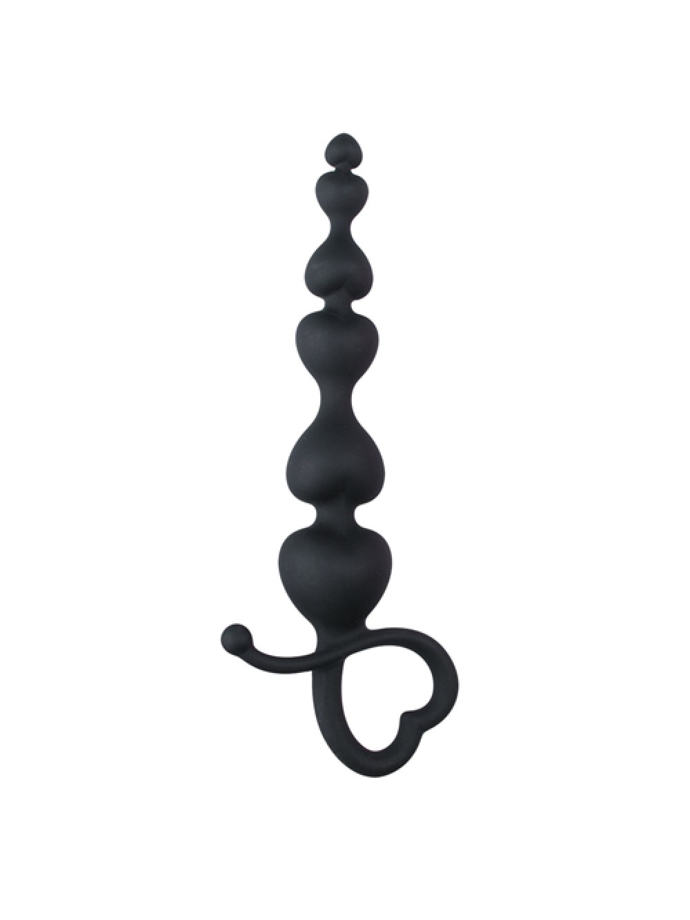 Black Anal Beads Heart Handle 8718627527092