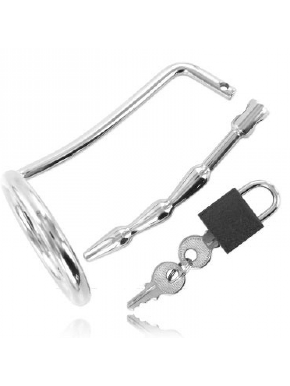 METAL HARD CHASTITY COCK RING URETRAL 8439004005370