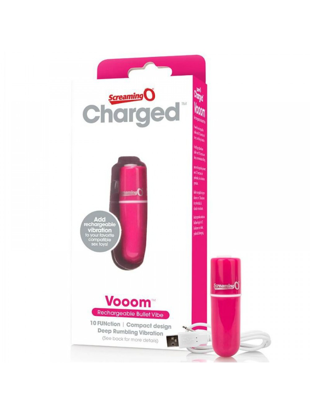 SCREAMING O RECHARGEABLE VIBRATING BULLET VOOOM PINK 817483012402
