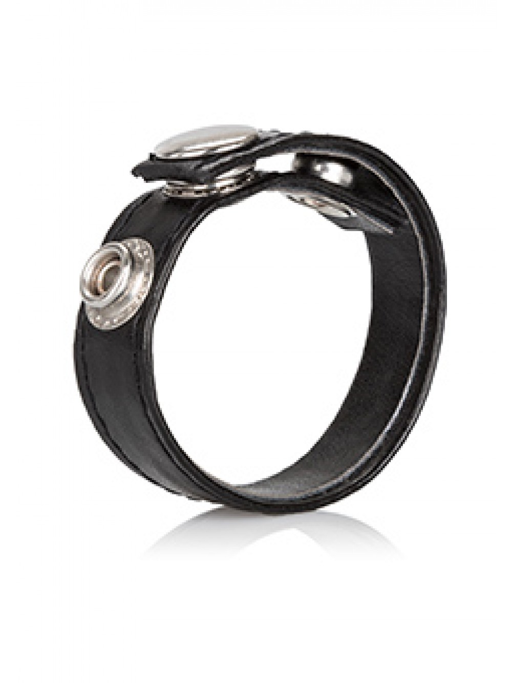 LEATHER 3 SNAP RING BLACK 0716770004529
