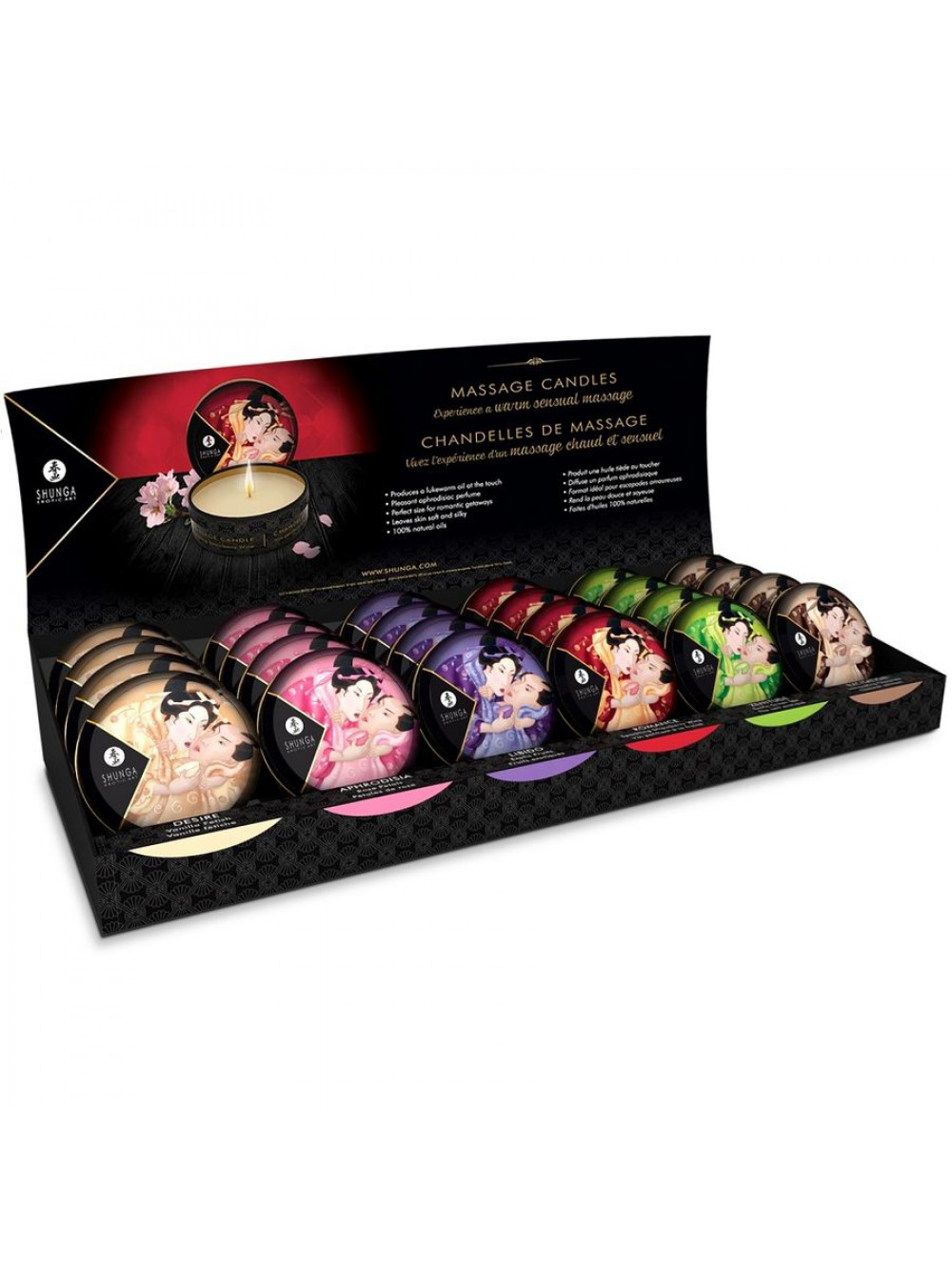 MINI CARESS BY CANDLELIGHT MASSAGE CANDLE + DISPLAYS 697309046992