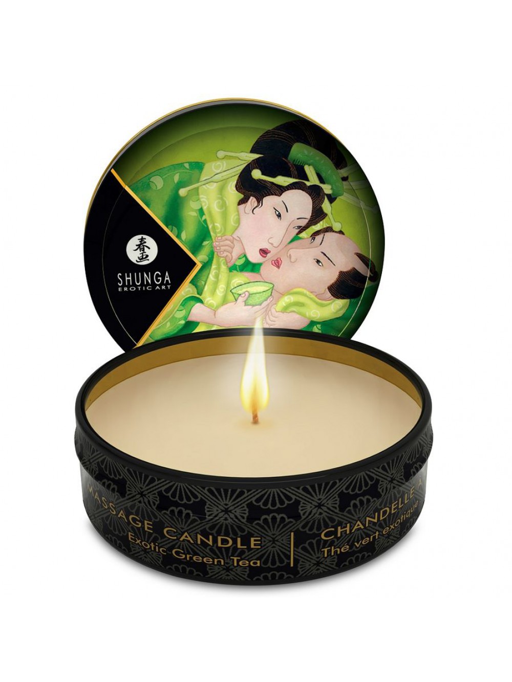 MINI CARESS BY CANDLELIGHT MASSAGE CANDLE  EXOTIC GREEN TEA 697309046114