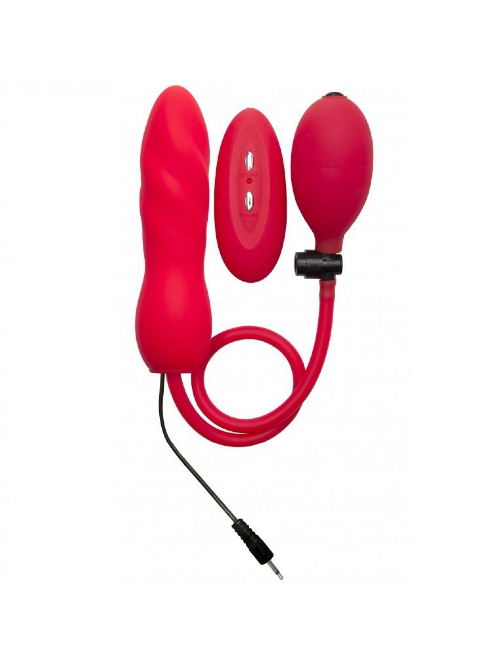 OUCH INFLATABLE VIBRATING DONG SILICONE RED 14CM 8714273785831