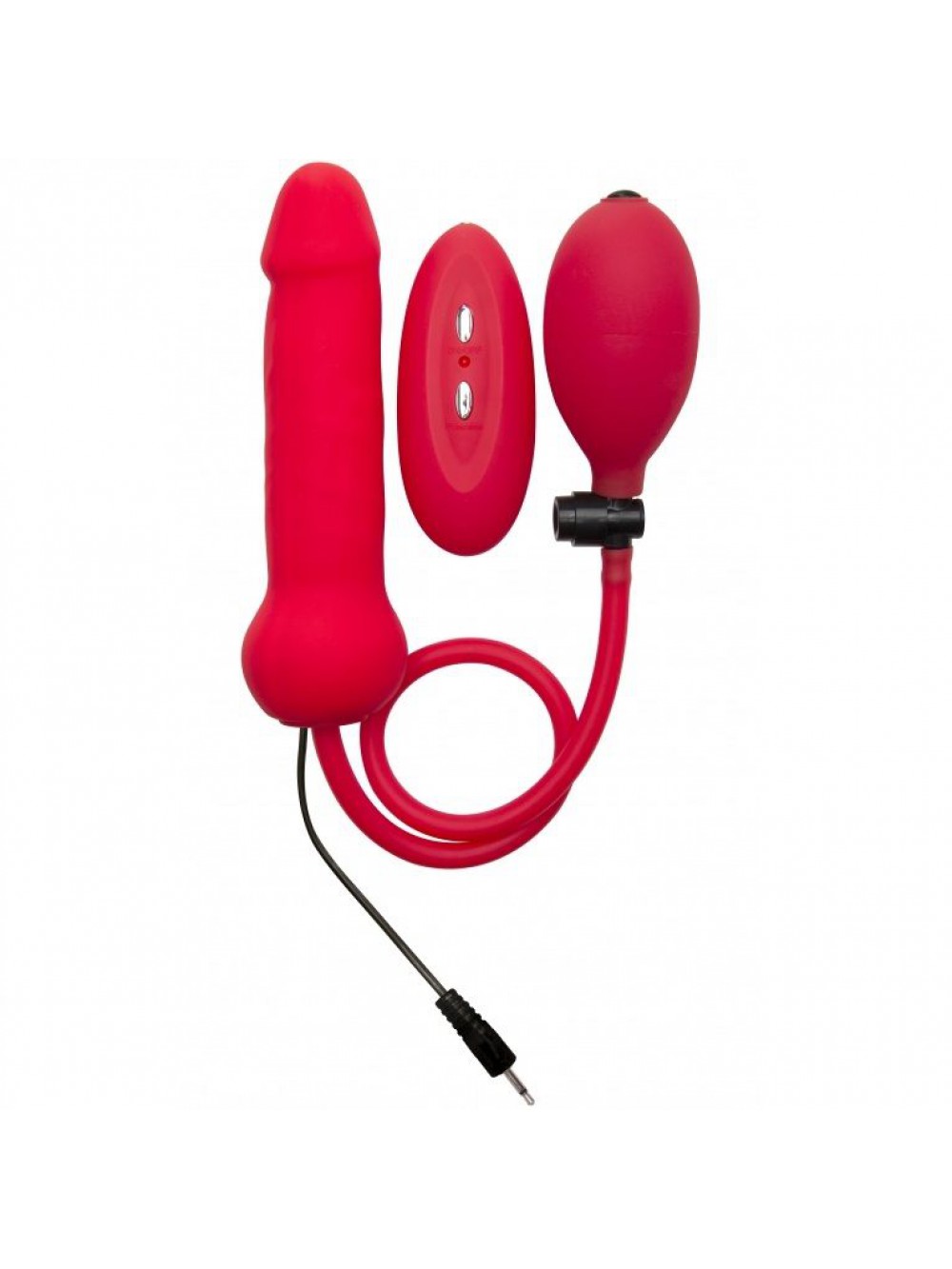 OUCH INFLATABLE VIBRATING PLUG ANAL SILICONE RED 8714273786043