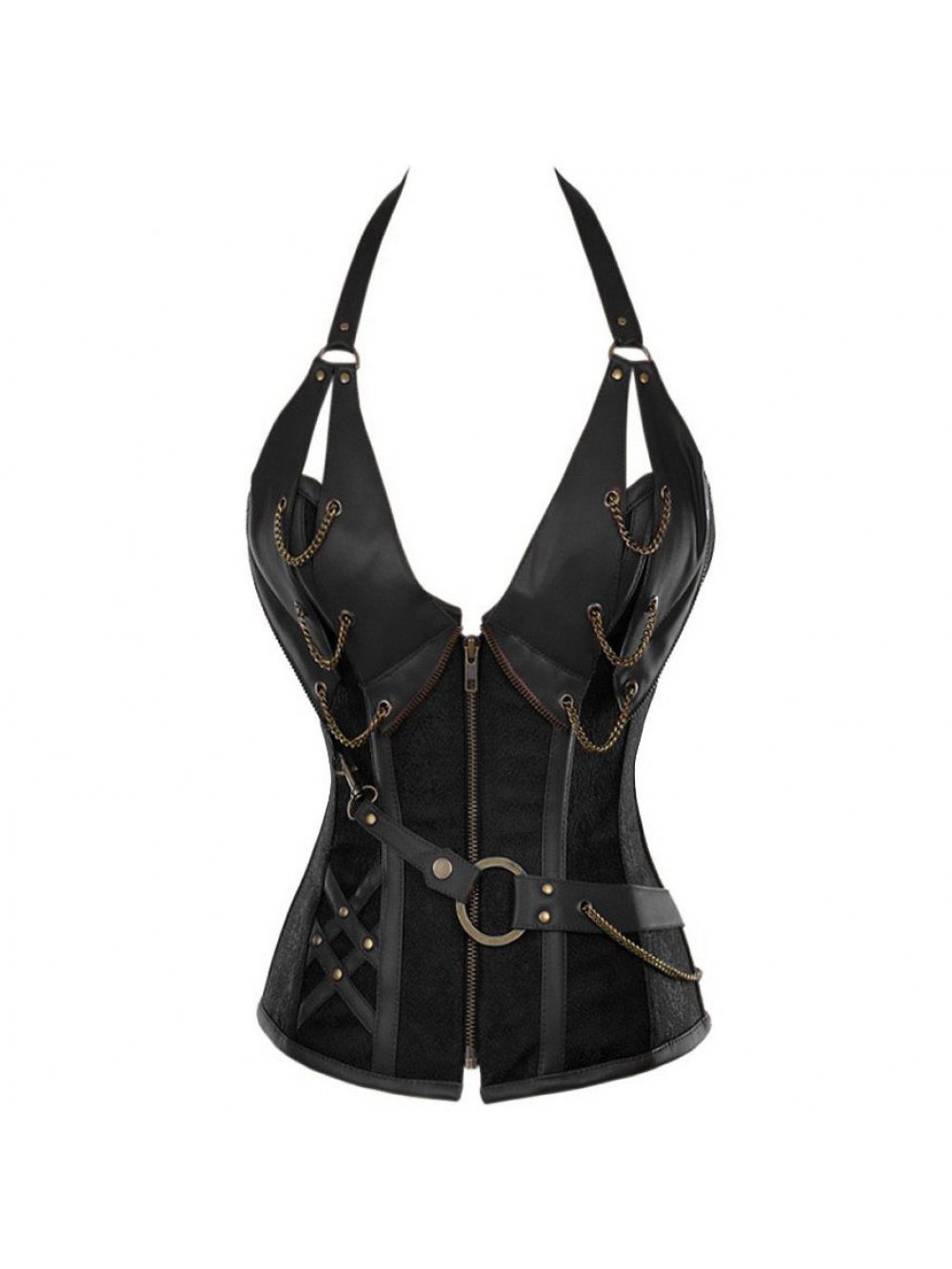 QUEEN CORSETS NEGRO LEATHER SIZE S 8440476247713