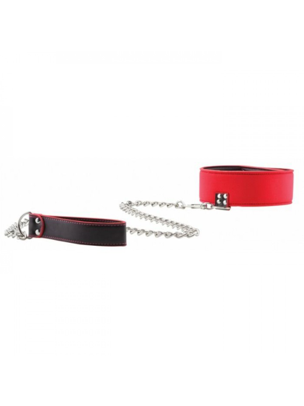REVERSIBLE COLLAR WITH LEASH- RED 8714273786555