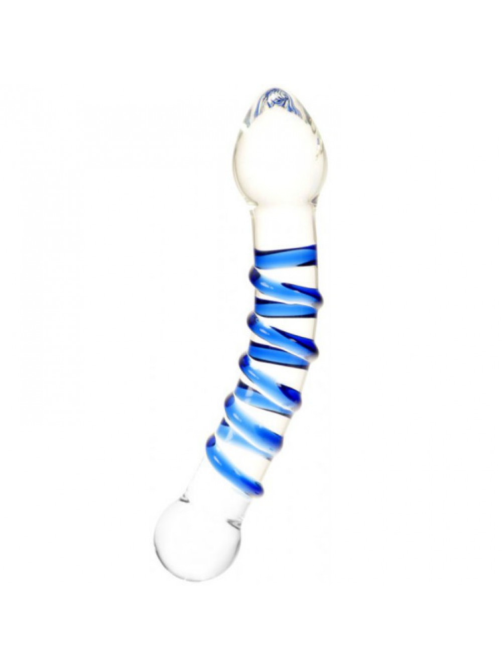 SEVENCREATIONS GLASS TEXTURED G-SPORT DILDO CRISTAL AZUL/TRANSPARENTE 5060365092381