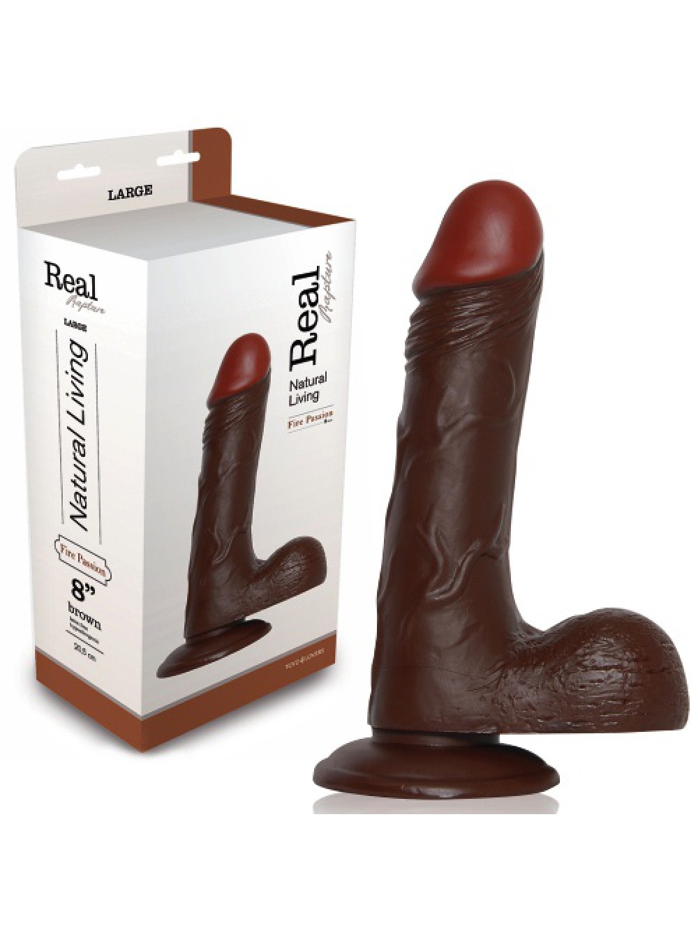 REAL RAPTURE FIRE PASSION REALISTIC DILDO 8'' BLACK