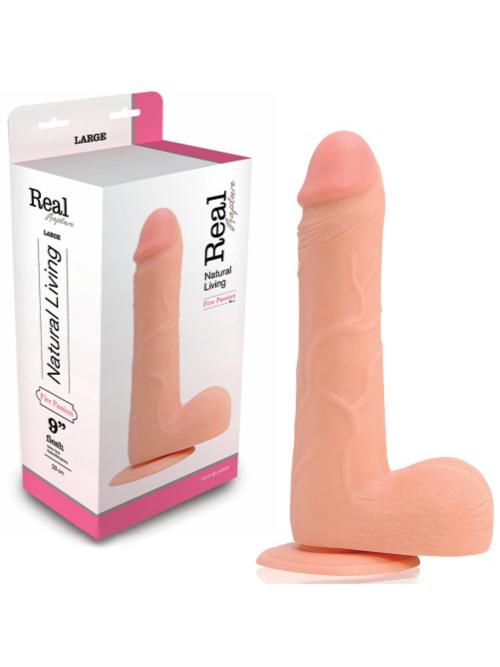 REAL RAPTURE FIRE PASSION REALISTIC DILDO 9'' WHITE