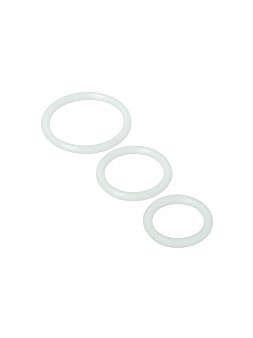 Trinity Silicone Cock Rings, Clear 811847013586
