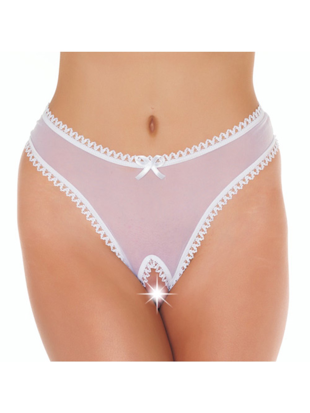 White Open Crotch G-String 8718924220870