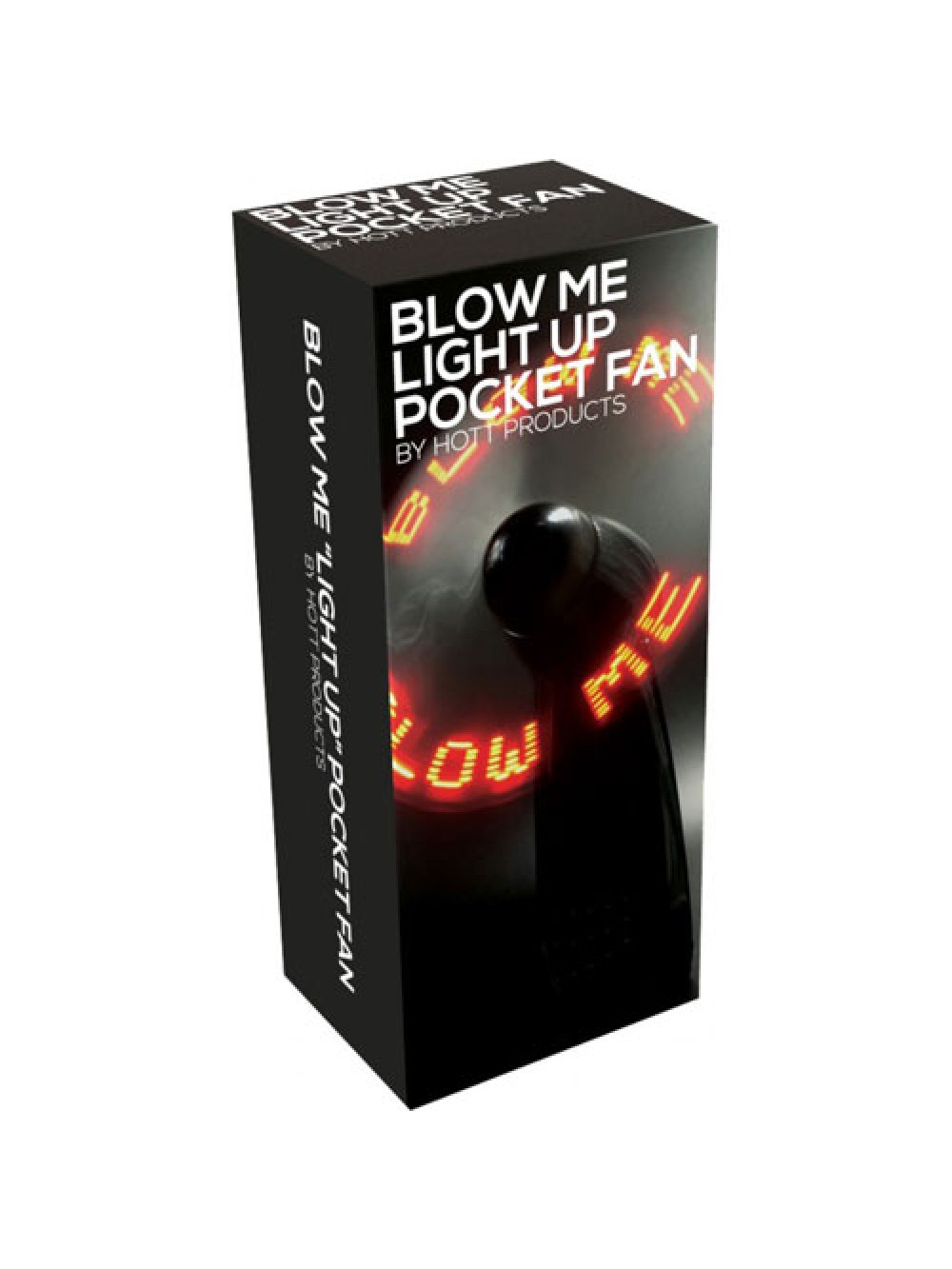 Blow Me Light Up Pocket Fan Black 818631050208