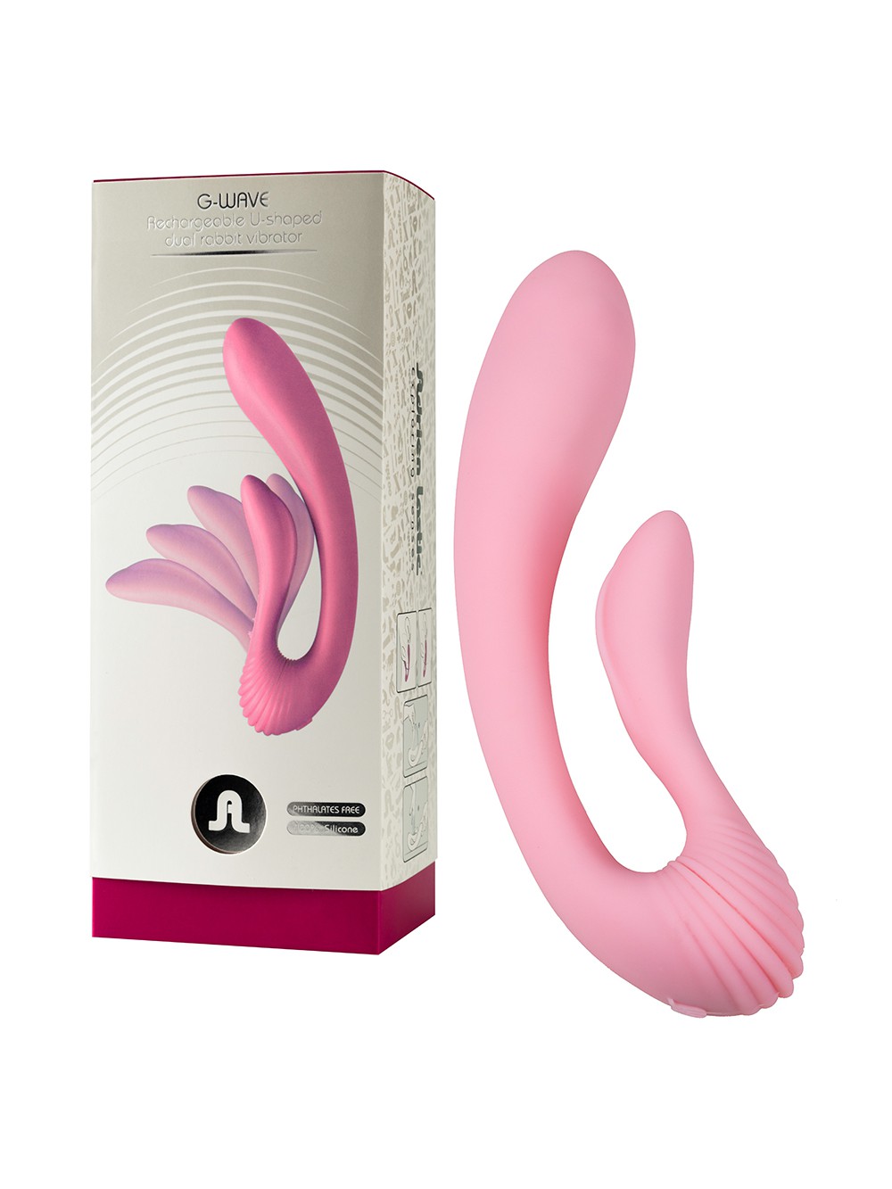 ADRIEN LASTIC G-WAVE RECHARGEABLE DOUBLE VIBRATOR PINK