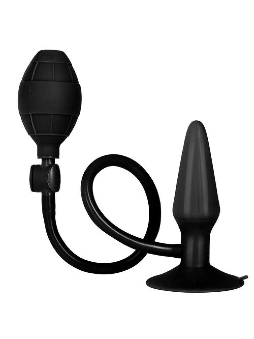 Black Booty Call Pumper Silicone Inflatable Small Anal Plug