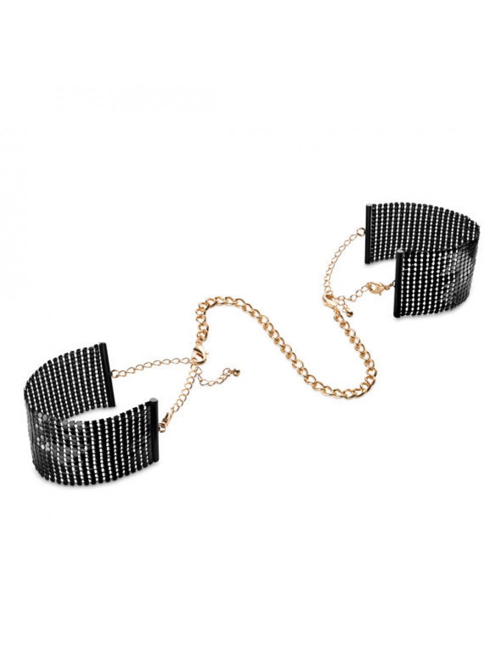 DESIR METALLIQUE BLACK METALLIC MESH HANDCUFFS