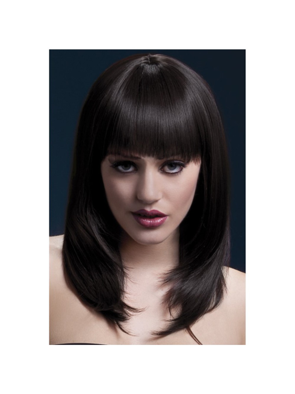 Fever Tanja Wig 19inch/48cm Brown Feathered Cut with Fringe