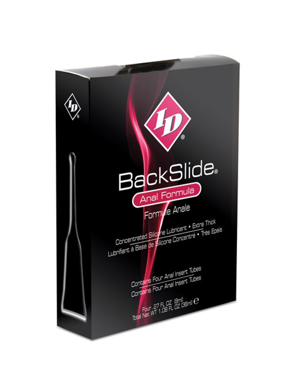 ID BackSlide Anal Formula Lubricant Insert Tubes 4 x 8ml