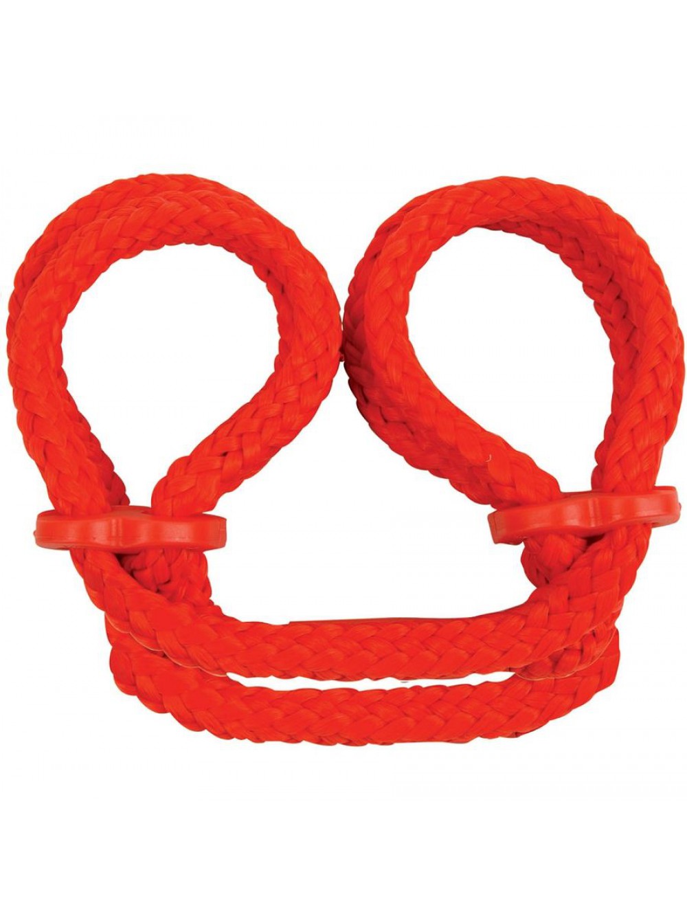 JAPANESE SILK LOVE ROPE ANKLE CUFFS RED
